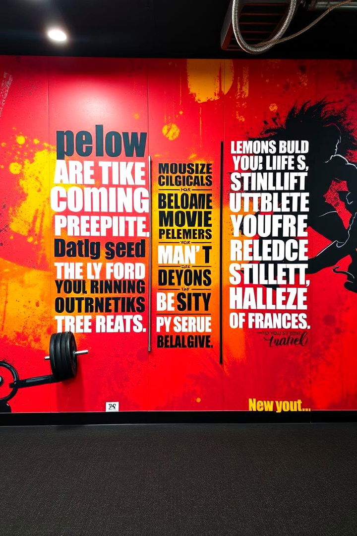 Bold and Motivational Statements - Motivational Gym Mural Ideas for Fitness Spaces