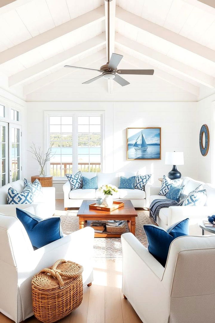 Breezy Nautical Charm - Coastal Living Room Ideas: Relaxed Beach House Vibes
