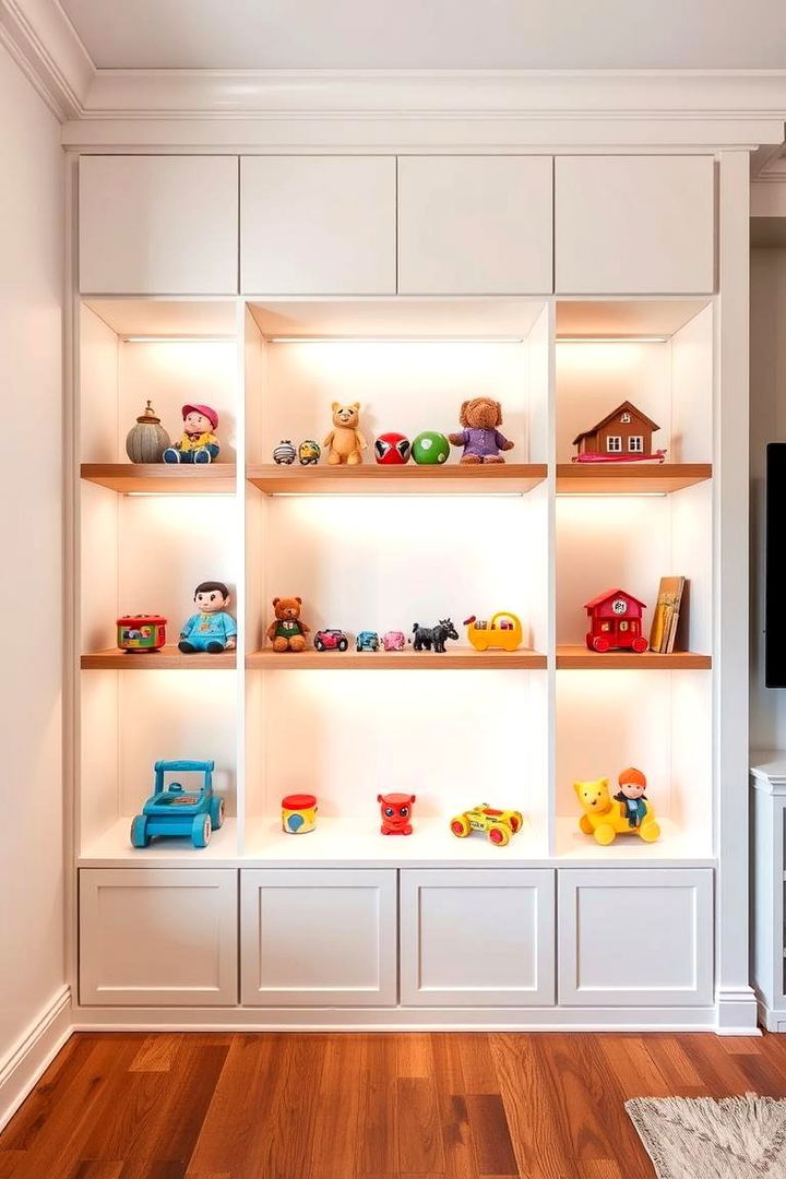 Built In Shelving for Seamless Toy Storage - Living Room Toy Storage Solutions for Family Homes