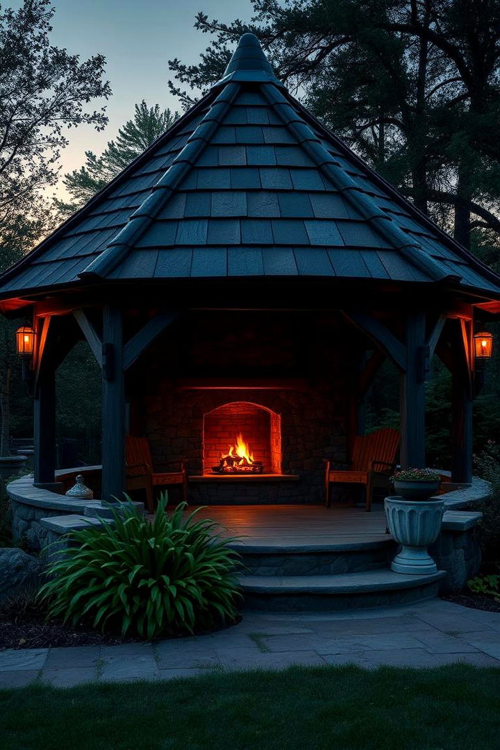 Captivating Design Inspiration - Gazebo With Fireplace Ideas: Cozy & Year-Round Retreats