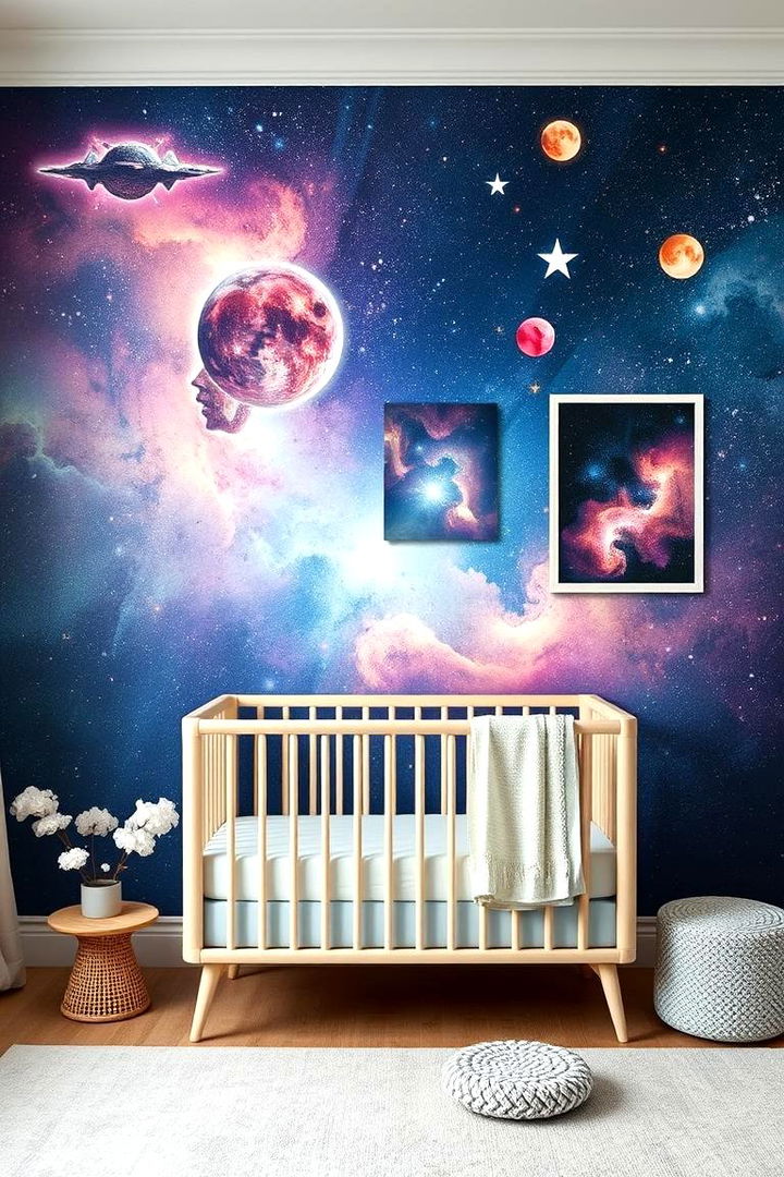 Celestial Wall Art Accents - Space-Themed Nursery Ideas for Galactic Dreams