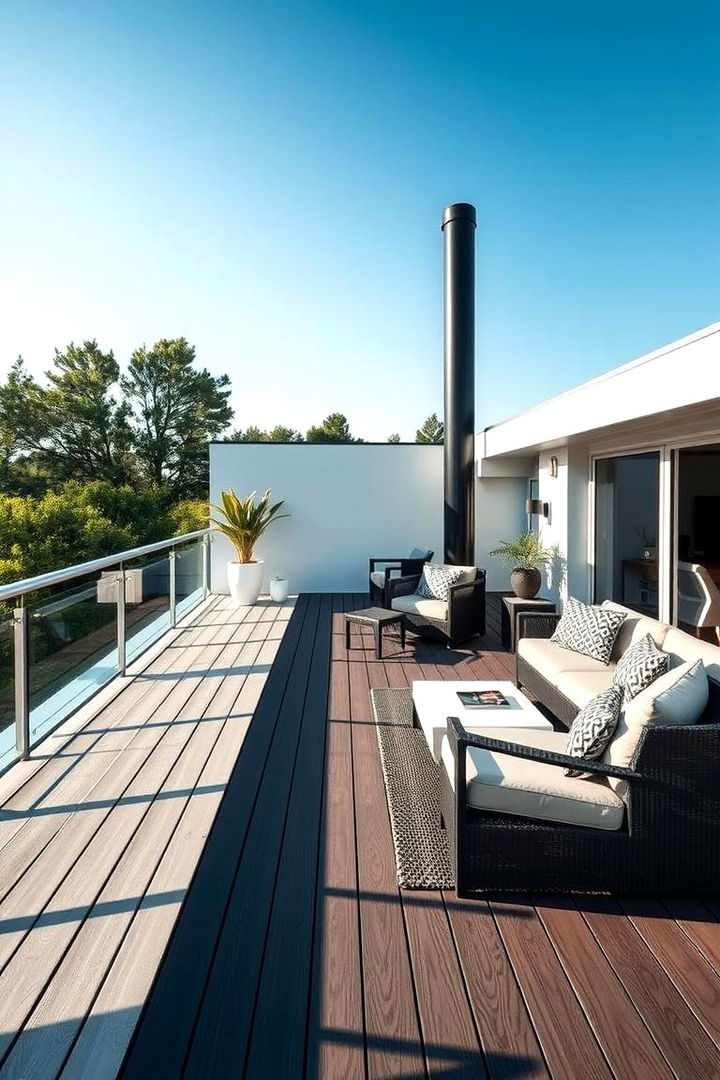 Classic Black and White Contrast - Two-Tone Deck Color Schemes for Dynamic Outdoor Spaces
