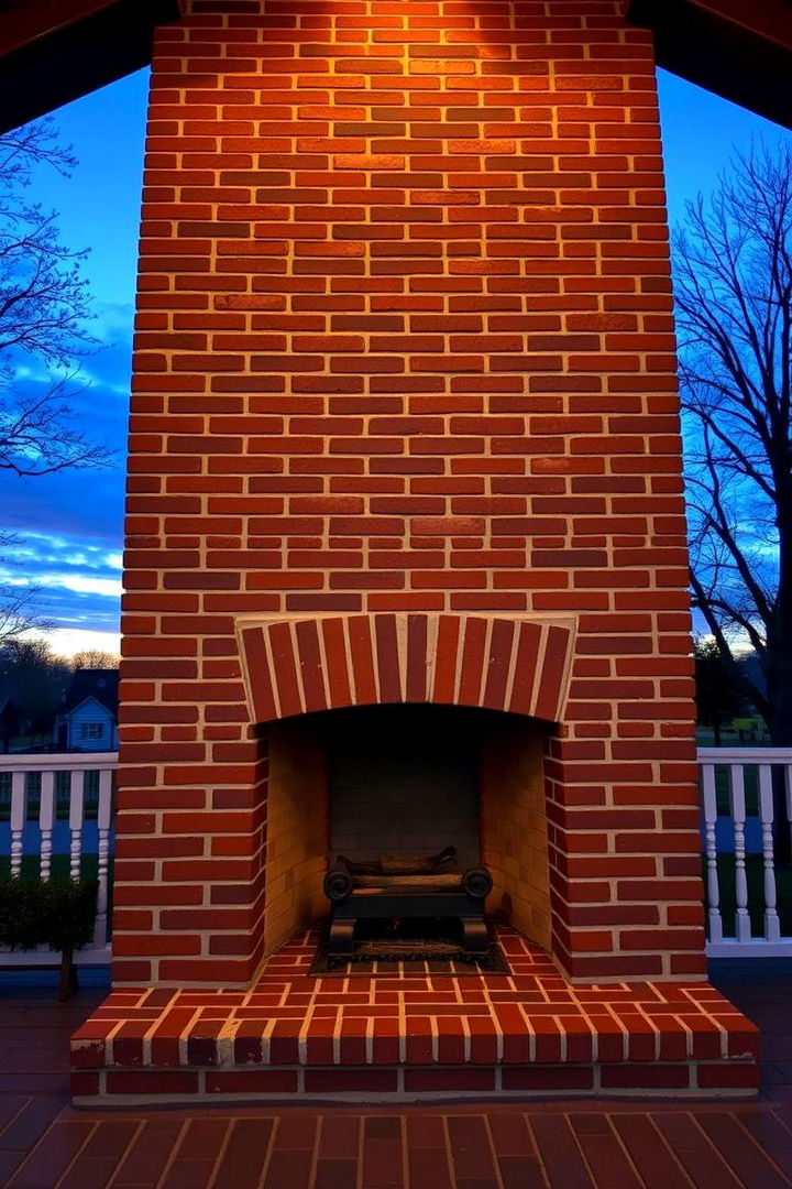 Classic Brick Charm - Cozy Porch Fireplace Ideas to Enhance Your Outdoor Space