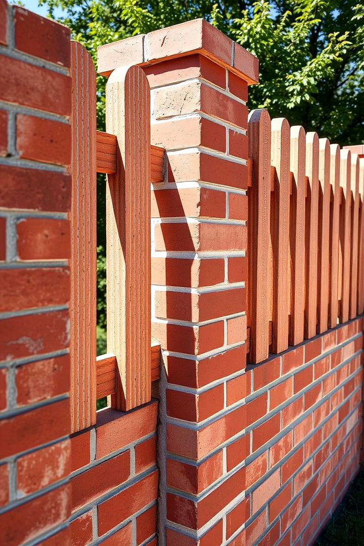 Classic Brick Fence Elegance - Classic Front Yard Brick Fence Ideas for Privacy & Elegance