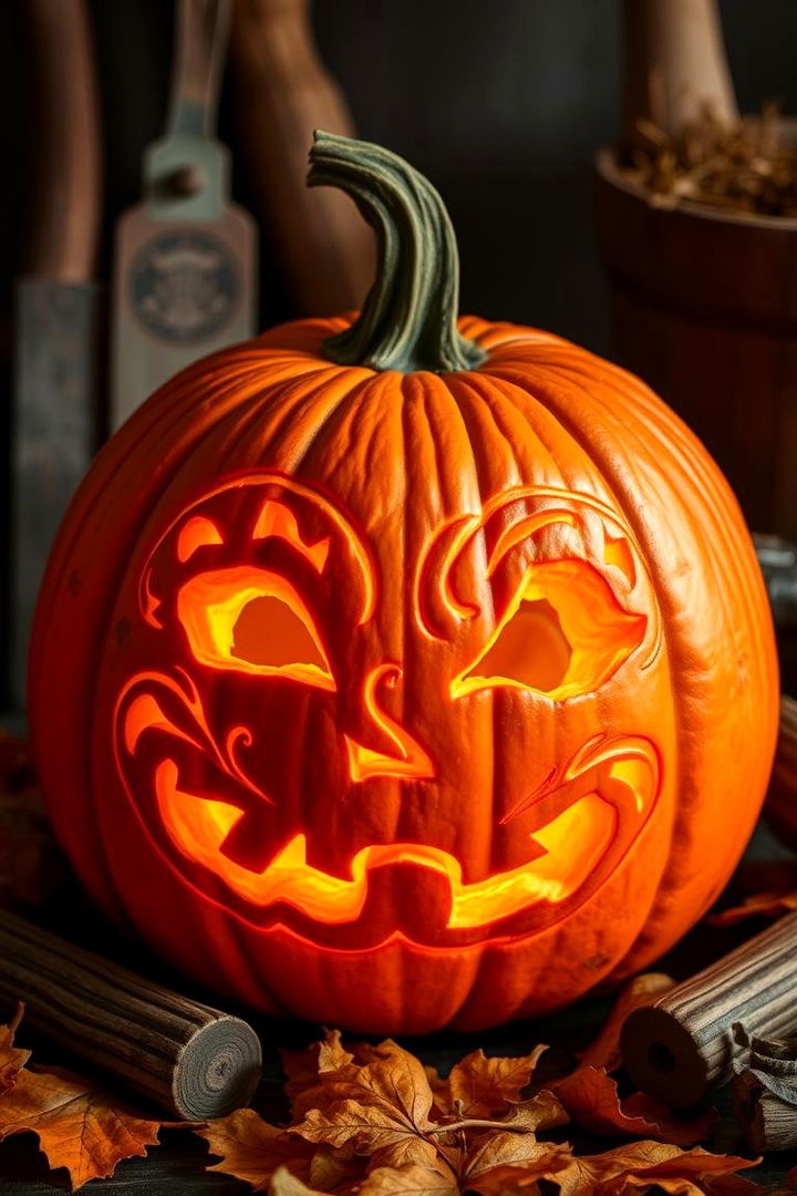 Classic Carved Pumpkin Charm - Pumpkin Decor Ideas for Festive Autumn Home Accents