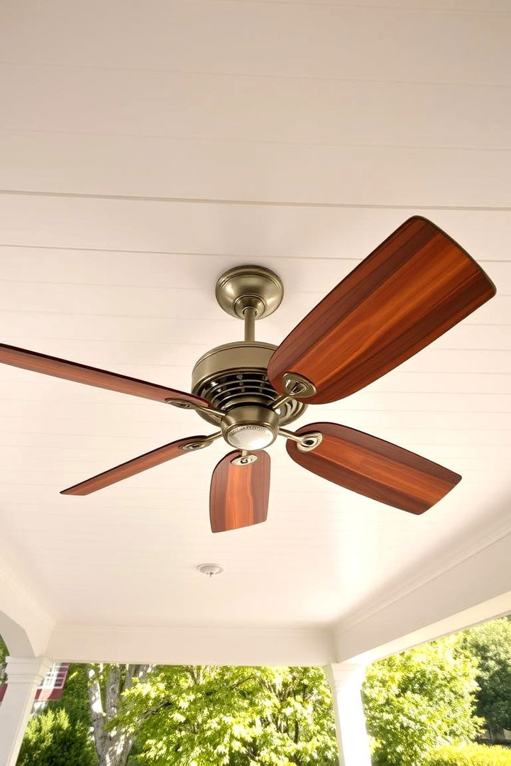 Classic Ceiling Fan Elegance - Patio Cooling Fan Ideas for Breezy Outdoor Comfort