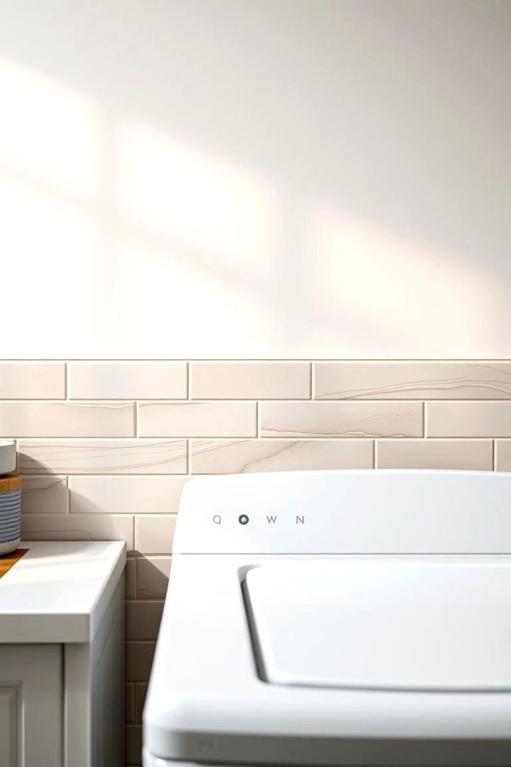 Classic Ceramic Elegance - Chic Laundry Room Backsplash Tile Inspirations