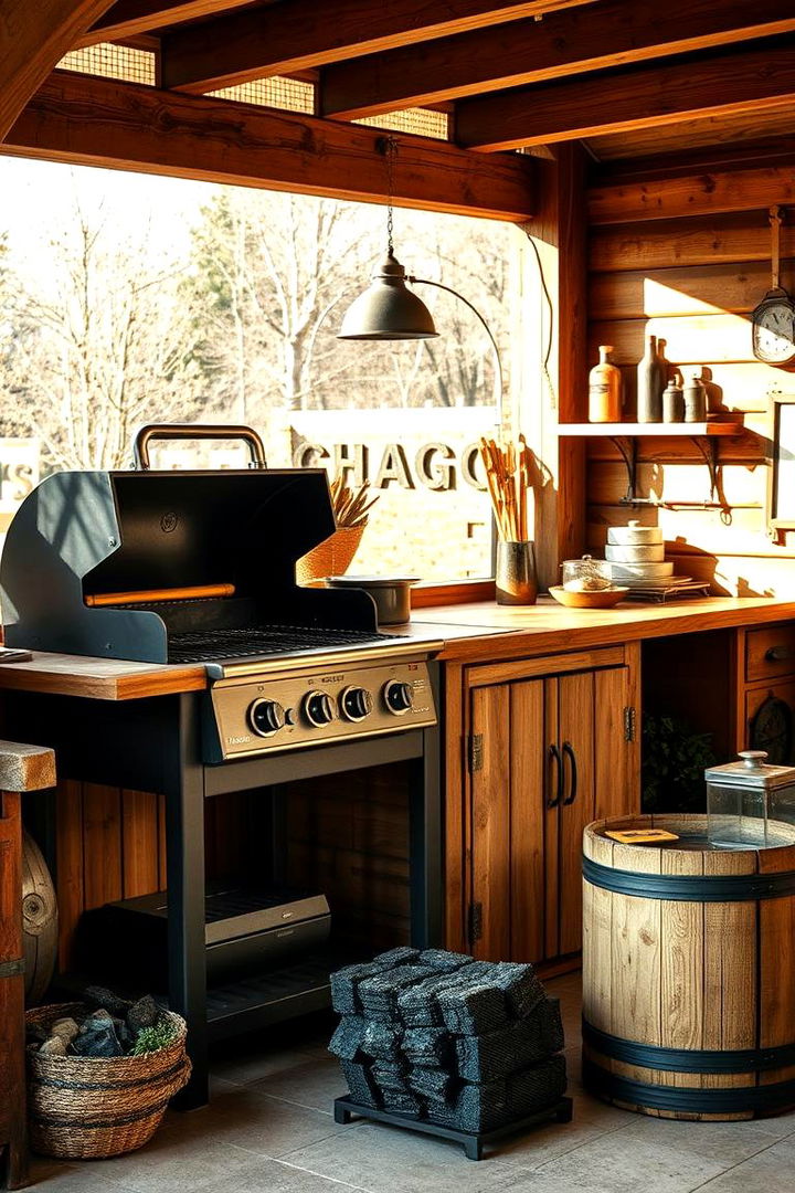 Classic Charcoal Grill Station - Inspiring Grill Station Ideas for Outdoor Cooking Spaces