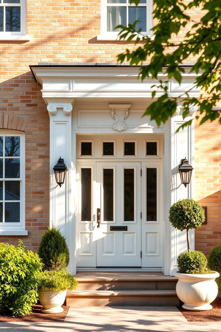 Classic Cream and White - Blonde Brick House Color Schemes for Warm Curb Appeal
