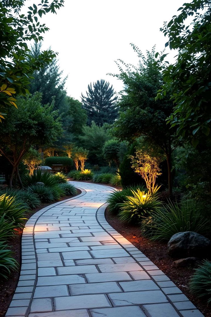 Classic Curved Pathway - Flagstone Walkway Ideas for Charming Garden Pathways