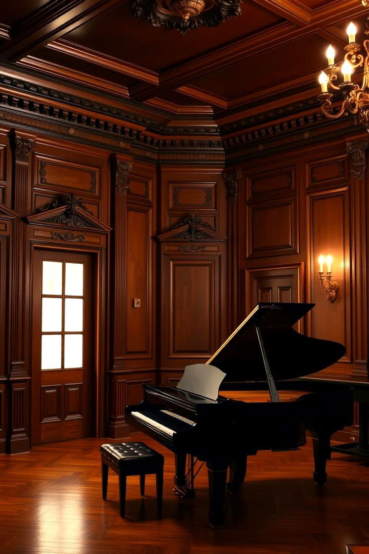 Classic Elegance Piano Room - Piano Room Ideas: Harmonizing Music and Interior Design
