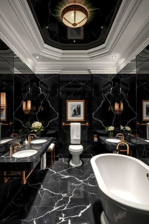 22 Black Marble Bathroom Ideas for Luxurious & Moody Atmospheres - Lost ...