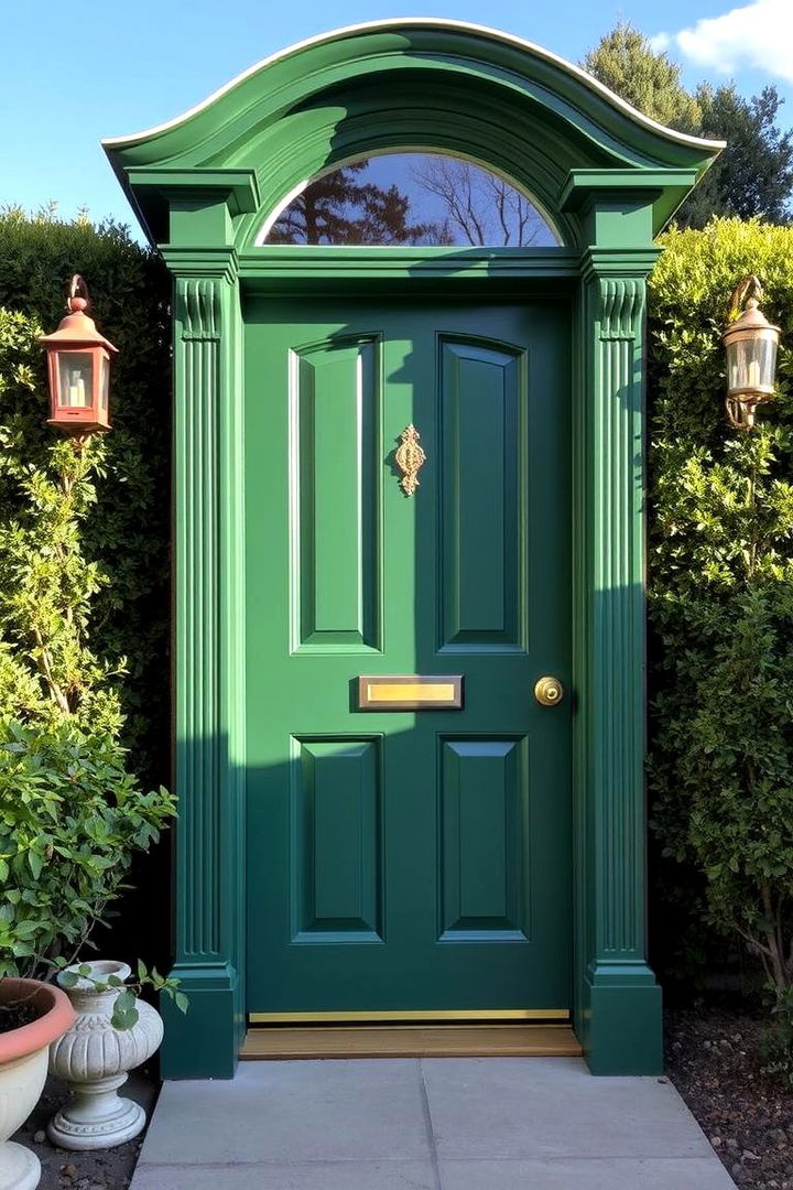 Classic Emerald Charm - Green Front Door Ideas to Boost Curb Appeal Stylishly