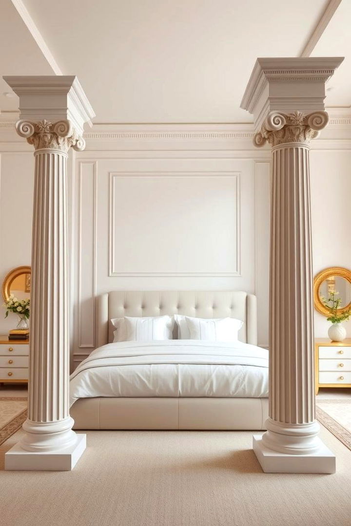 Classic Greek Elegance with Ionic Columns - Greek Bedroom Ideas Inspired by Mediterranean Style
