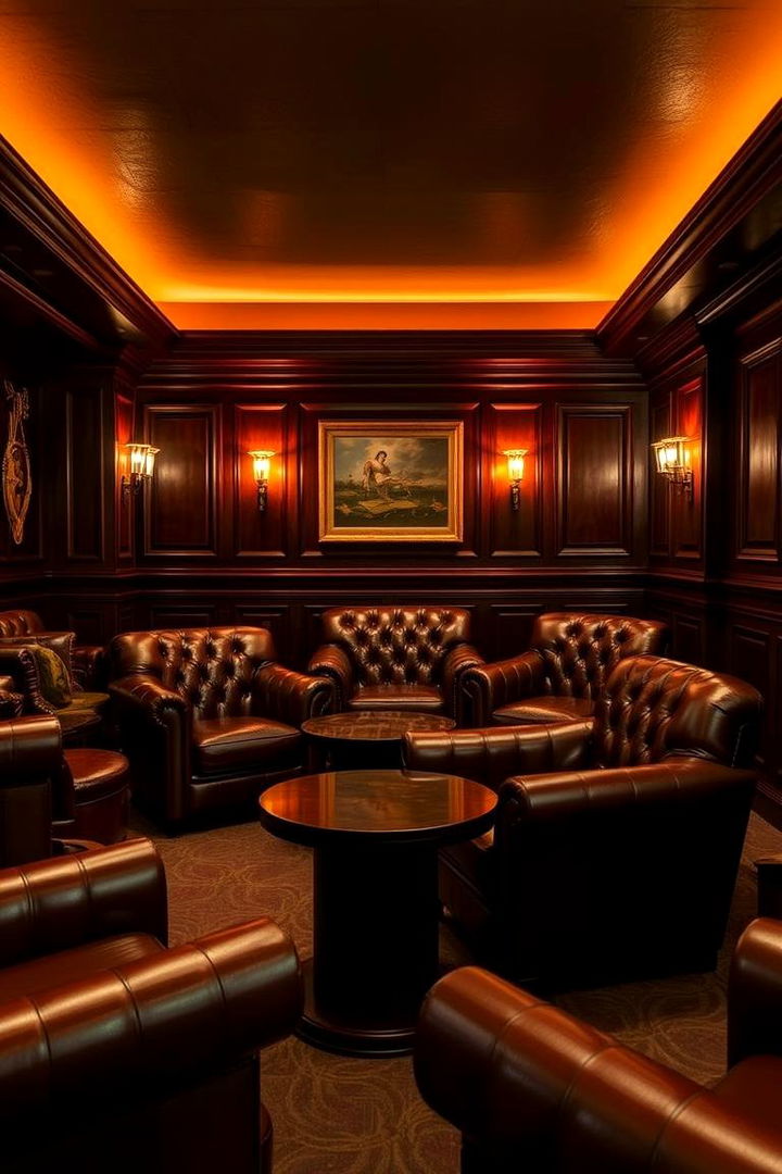 Classic Leather Lounge - Cigar Room Ideas for Luxurious Home Lounges