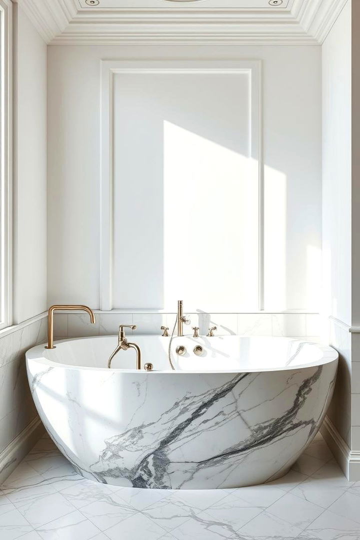 Classic Marble Drop in Tub - Drop-In Tub Ideas for Luxurious Bathroom Retreats & Spa Vibes