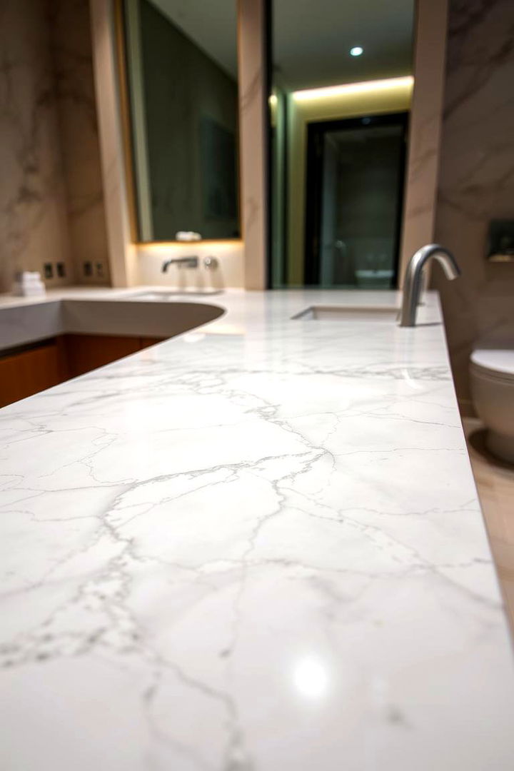 Classic Marble Elegance - Bathroom Countertop Ideas: Stylish, Durable Surfaces