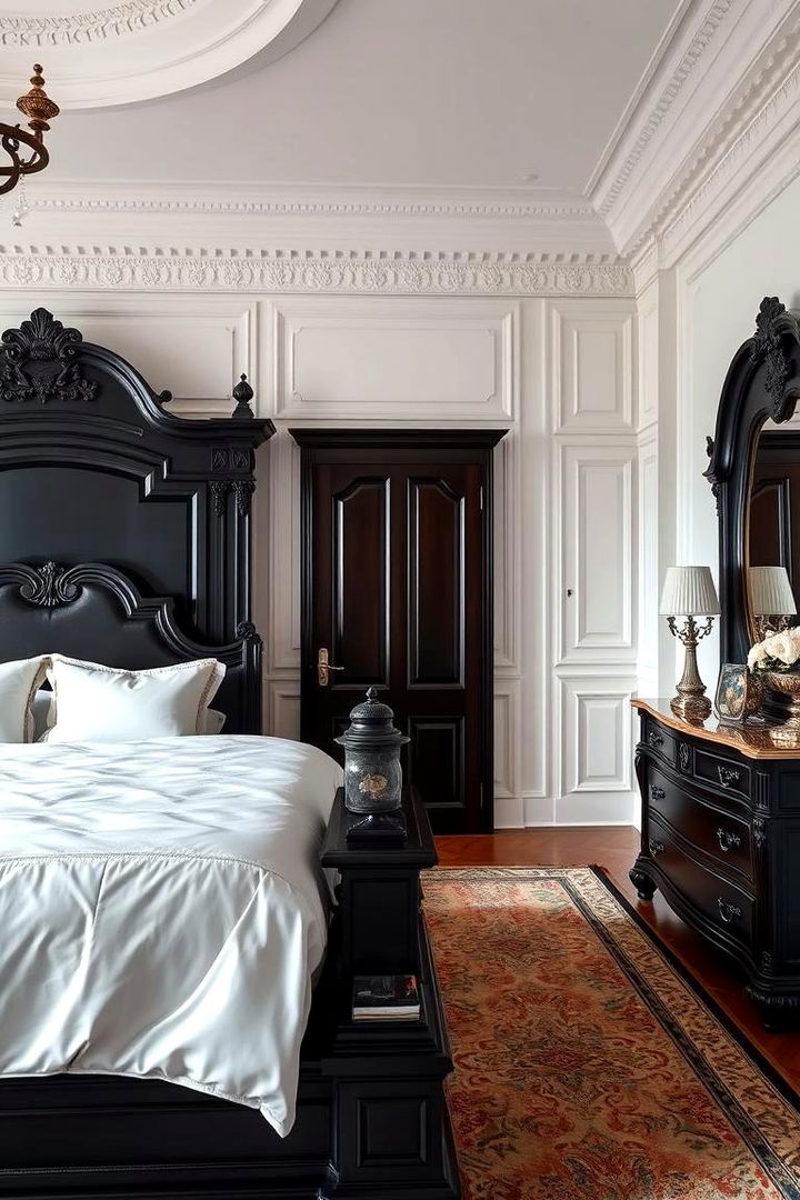 Classic Monochrome Elegance - Serene Black and White Bedroom Design Inspirations