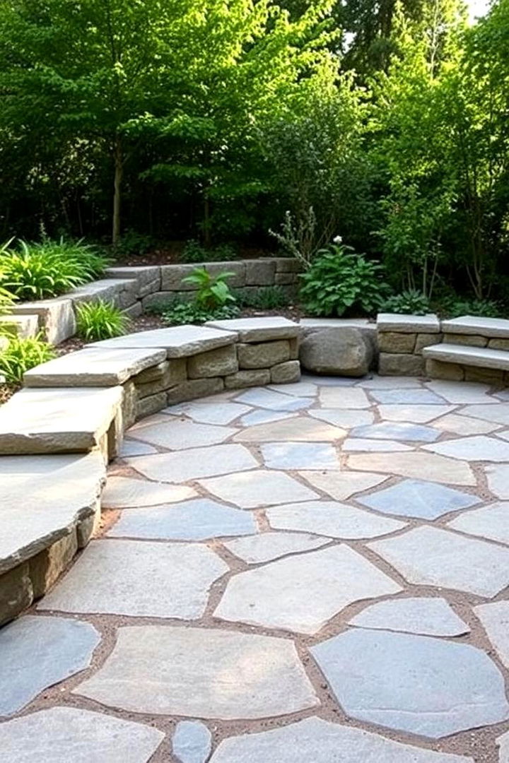 Classic Natural Look - Flagstone Patio Ideas to Elevate Backyard Entertainment