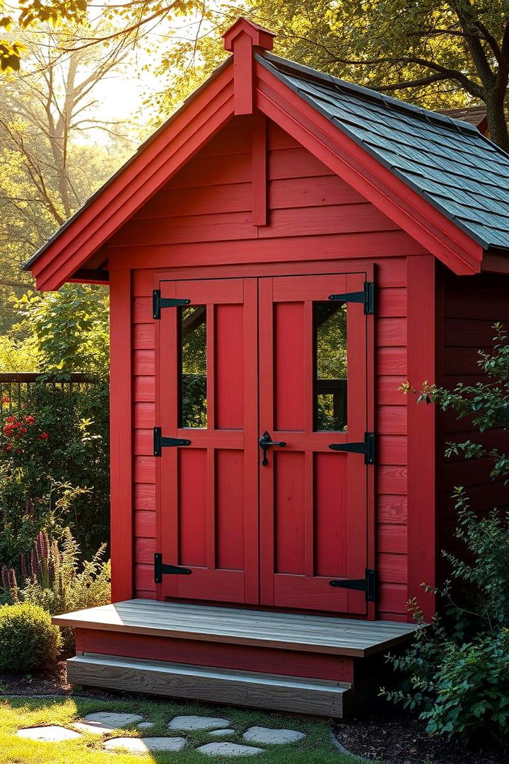 Classic Red Charm - Shed Color Ideas to Boost Curb Appeal and Style