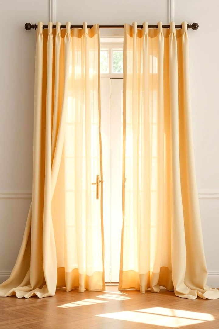Classic Sheer Elegance - Elegant French Door Curtain Ideas for Timeless Style