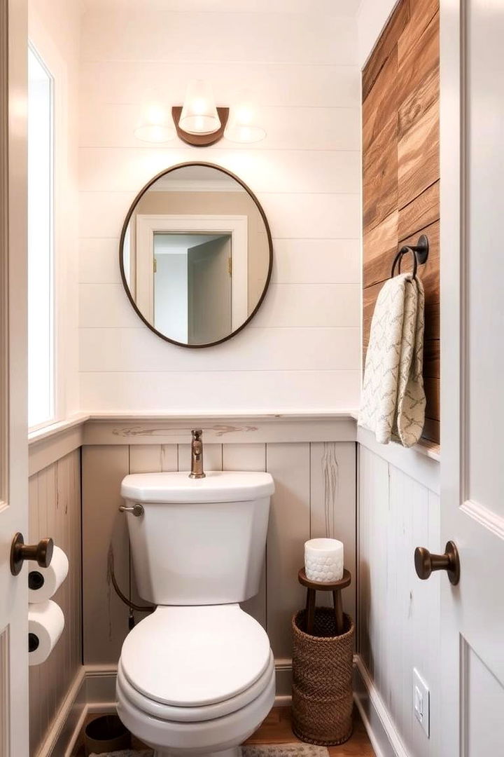 Classic Shiplap Beauty - Powder Room Wainscoting Ideas to Elevate Small Spaces