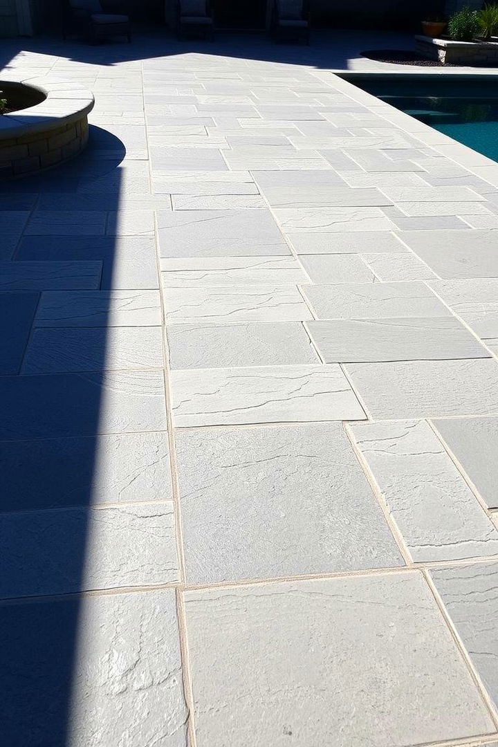 Classic Stone Appearance - Stamped Concrete Pool Deck Ideas for Resort Vibes