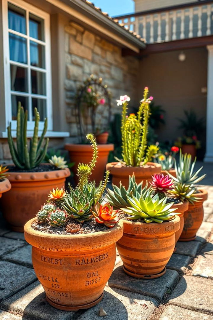 Classic Terracotta Pots - Beautiful Outdoor Succulent Container Garden Ideas