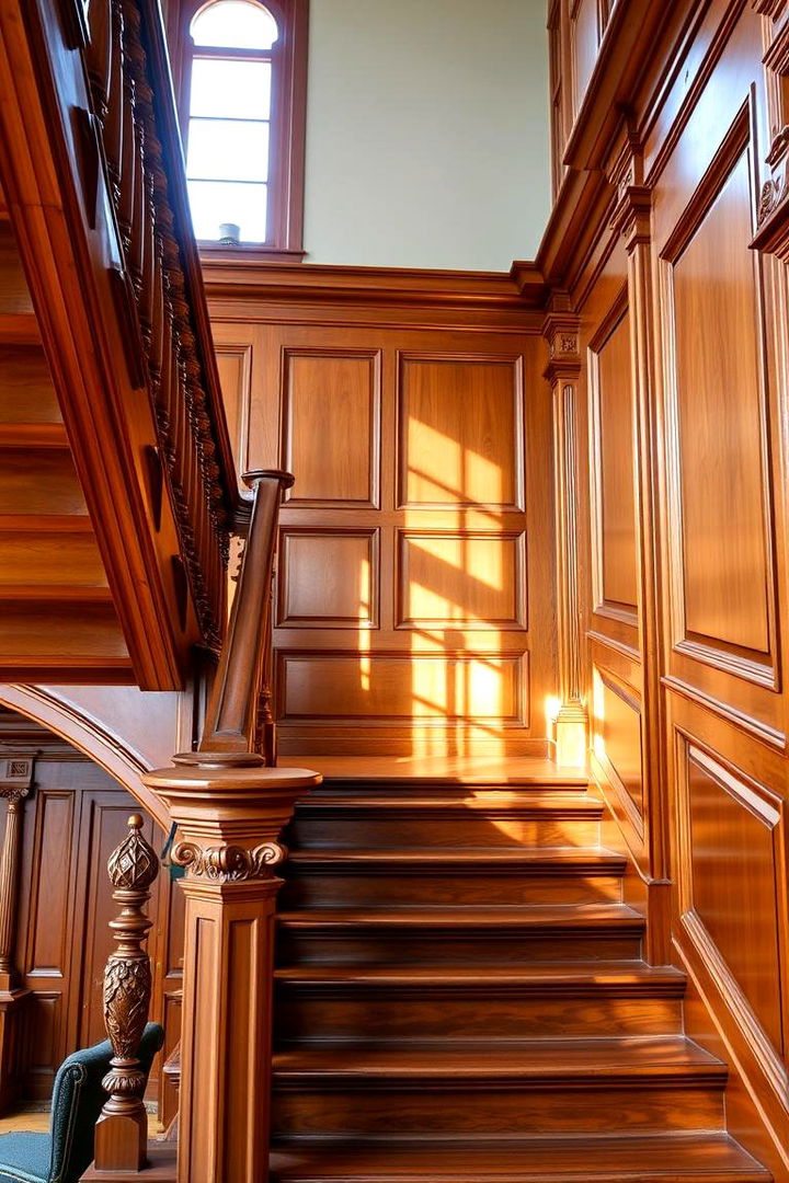 Classic Timber Elegance - Wooden Staircase Ideas for Striking Home Entrances