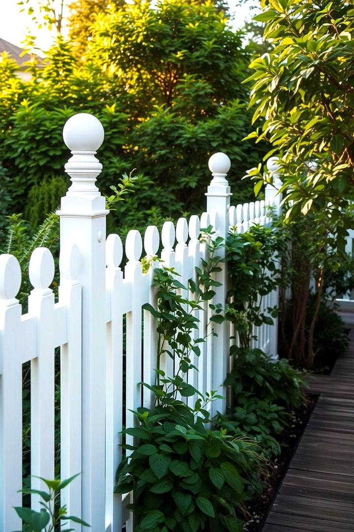 Classic White Elegance - Stylish Garden Fence Color Ideas for Outdoor Spaces
