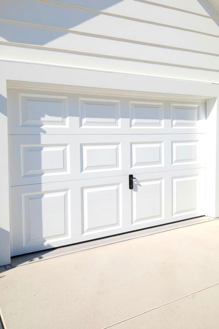 Classic White Elegance - Creative Garage Door Paint Ideas for Curb Appeal
