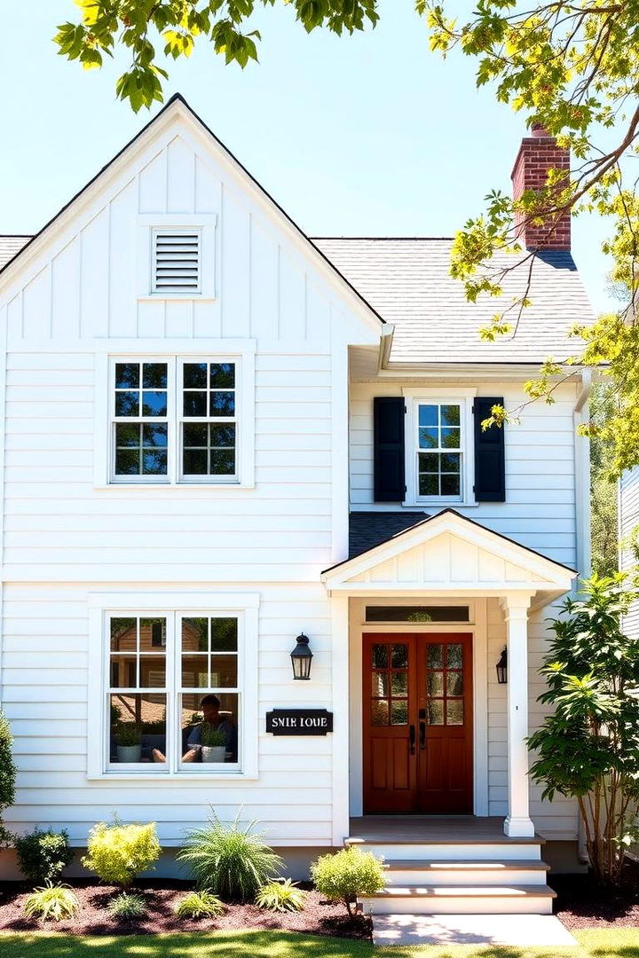 Classic White Elegance - Board and Batten Siding Color Combos for Modern Homes