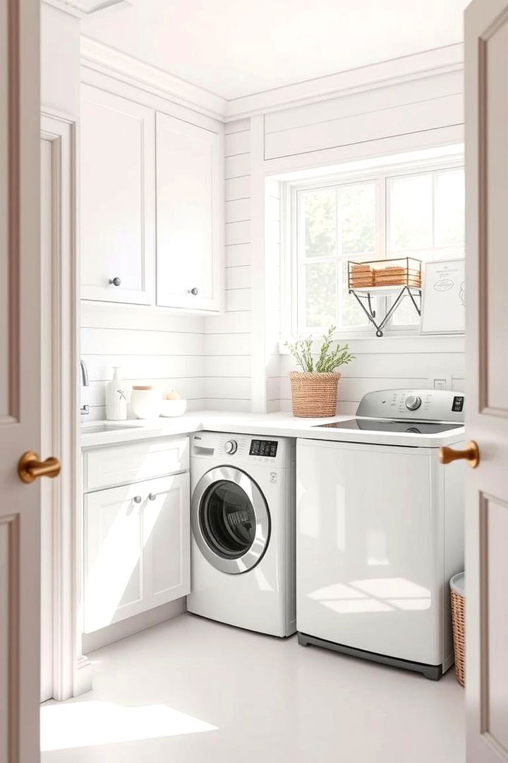 Classic White Shiplap Appeal - Shiplap Laundry Room Ideas for a Charming Utility Space