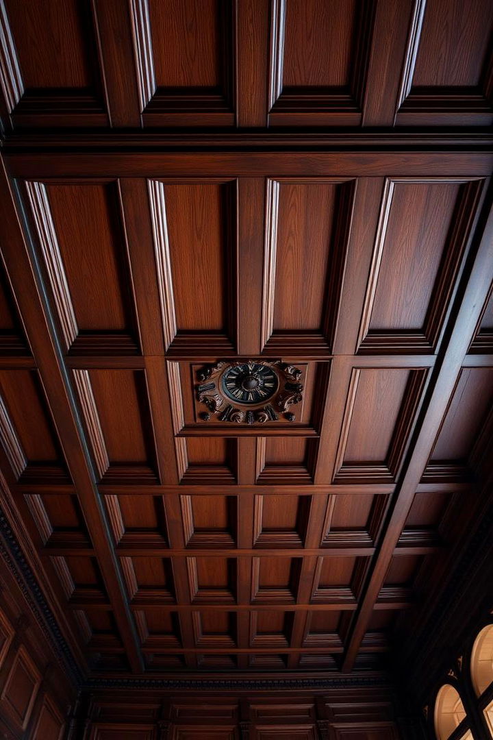 Classic Wooden Elegance - Coffered Ceiling Designs: Elegant Architectural Details