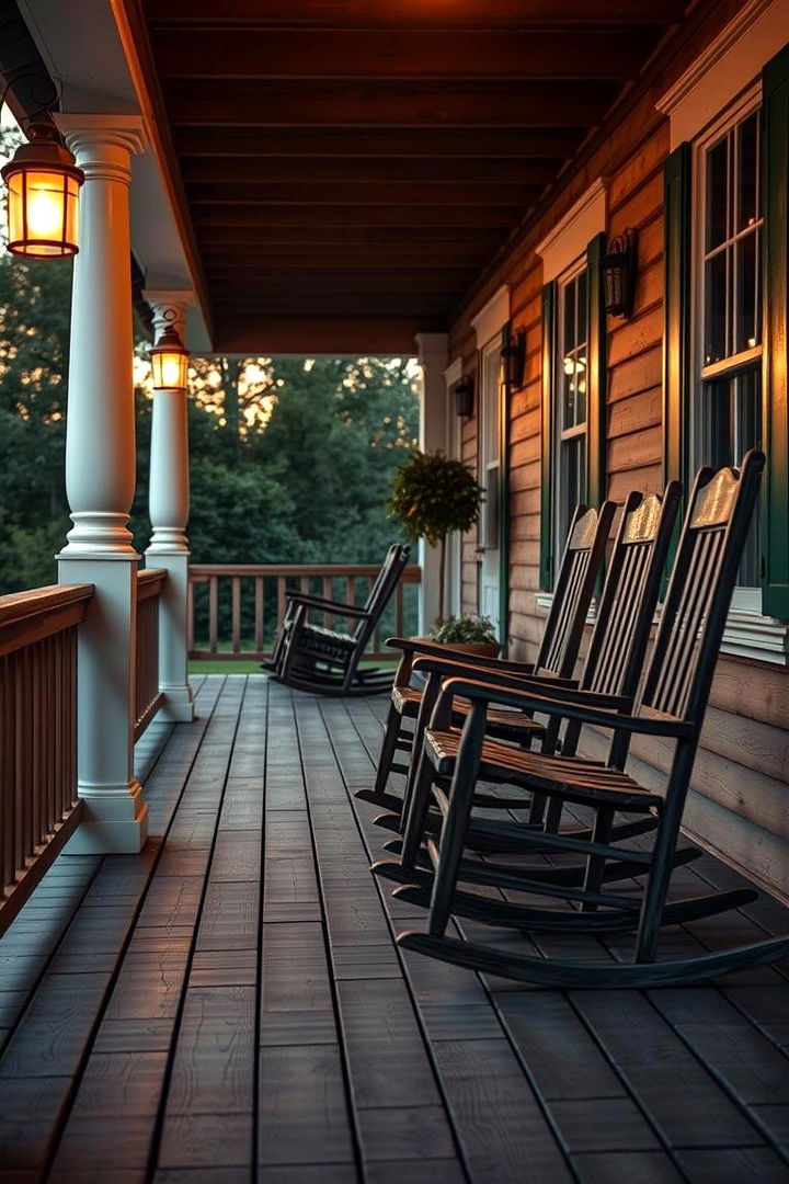 Classic Wooden Retreat - Modern Front Porch Deck Ideas to Elevate Your Home's Entrance