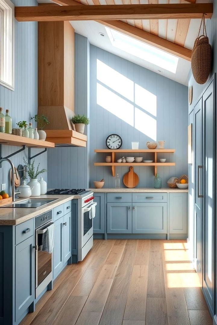 Coastal Blue Accents - Blue French Country Kitchen Design Ideas & Tips