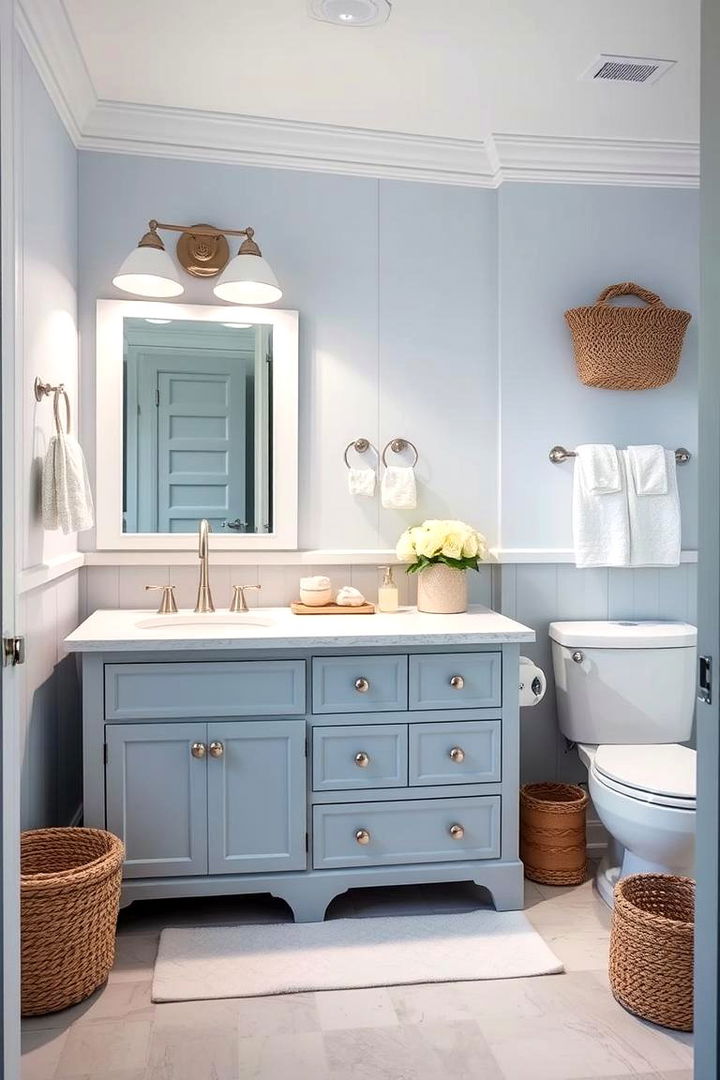 Coastal Blue Elegance - Blue Bathroom Vanity Designs for Bold Functional Style