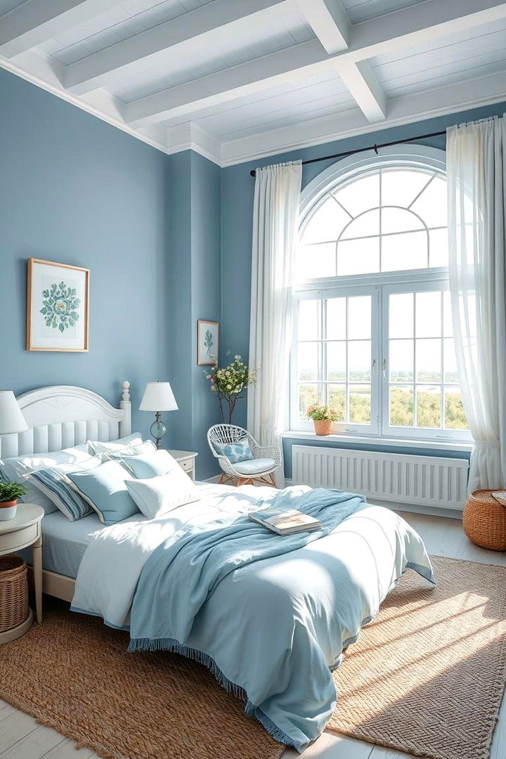 Coastal Blue Elegance - Mediterranean Bedroom Ideas for Relaxed, Sun-Drenched Sleep