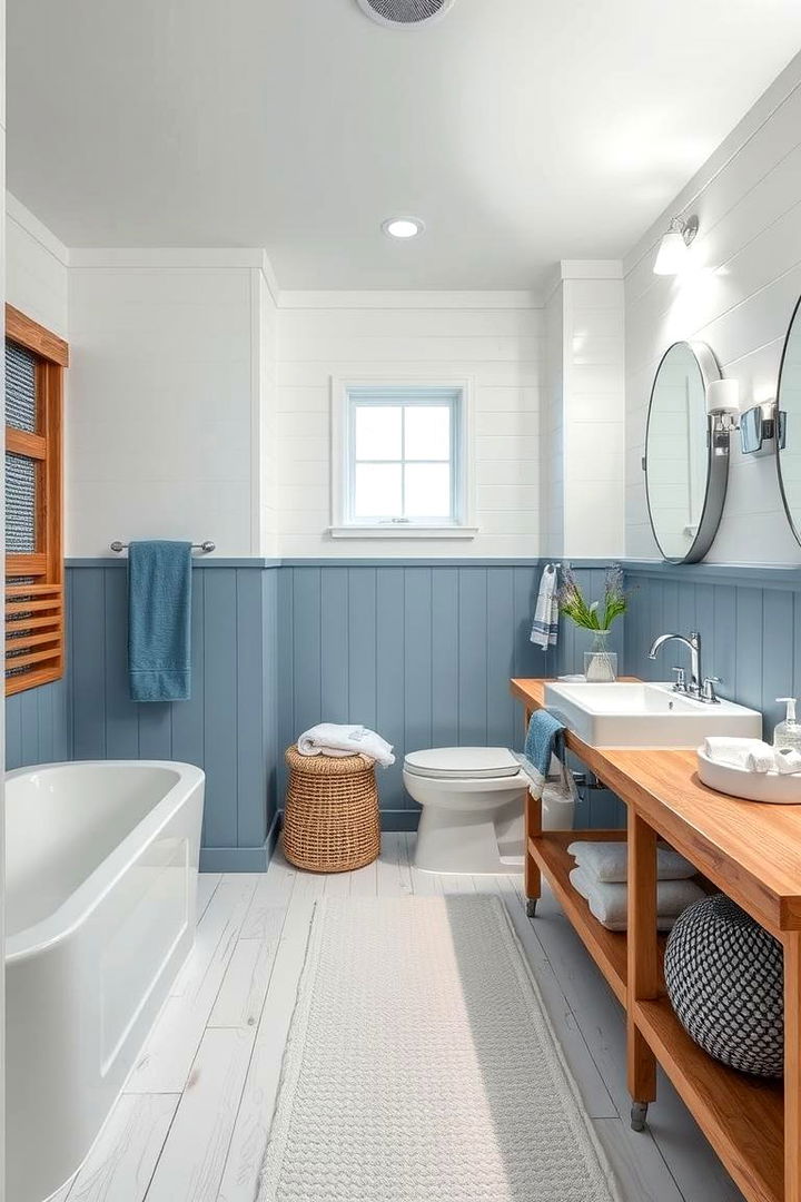 Coastal Blue Serenity - Blue and White Bathroom Ideas for Crisp Style