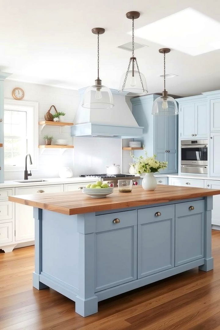 Coastal Blue Vibe - Blue Kitchen Island Ideas to Anchor Your Culinary Space