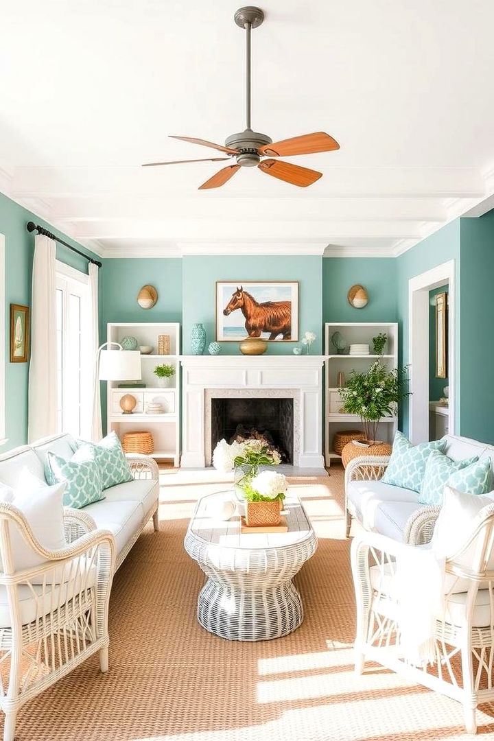 Coastal Calm Teal Haven - Teal Living Room Ideas for Bold & Serene Interiors