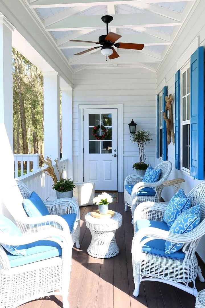 Coastal Charm Side Porch - Side Porch Ideas for Cozy Outdoor Relaxation Spaces
