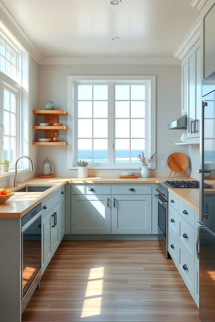 Coastal Serenity Charm - Light Blue Kitchen Cabinet Ideas for a Fresh Look