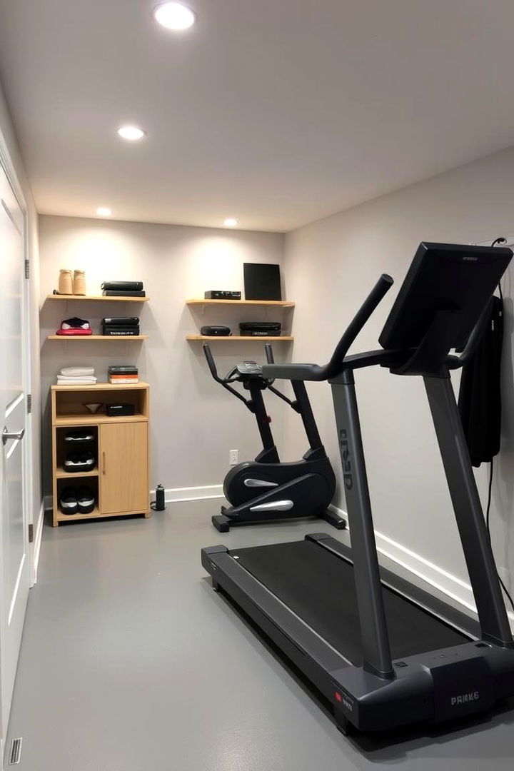 Compact Cardio Station - Basement Gym Ideas to Create Your Perfect Home Workout Space