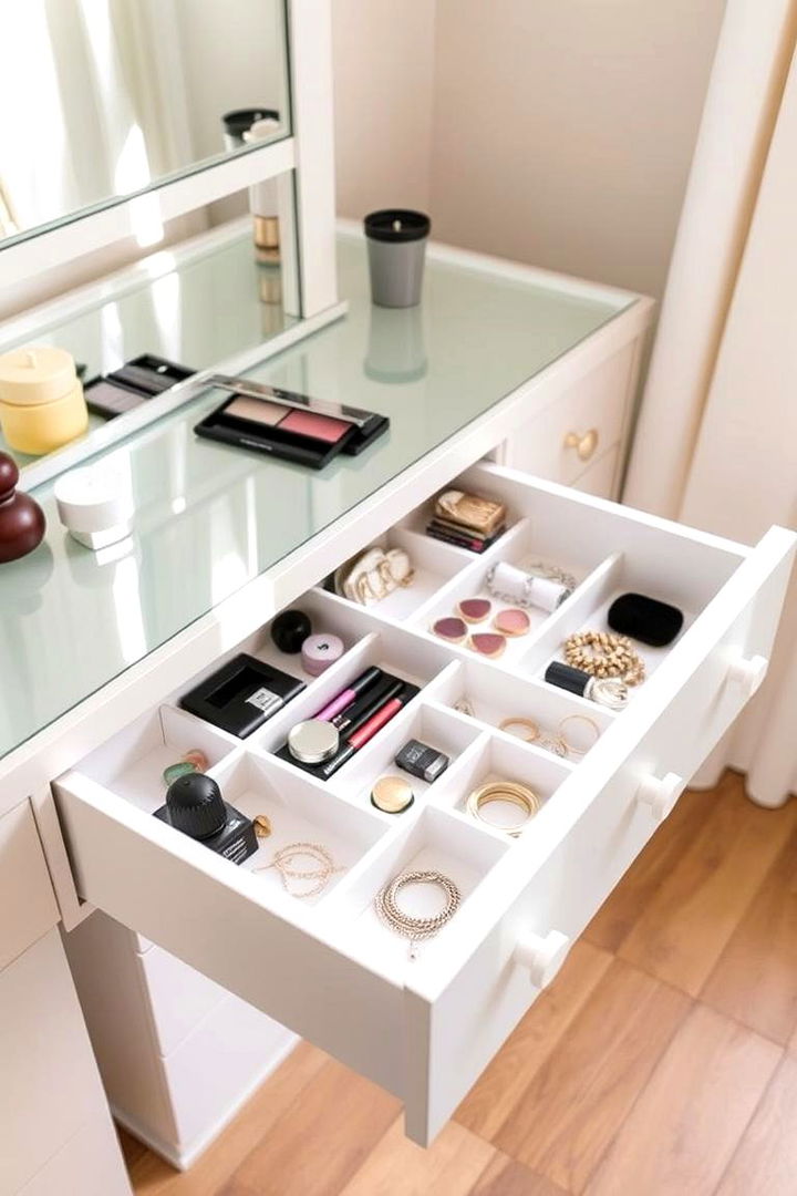 Compact Drawer Dividers - Vanity Organization Ideas for Clutter-Free Spaces