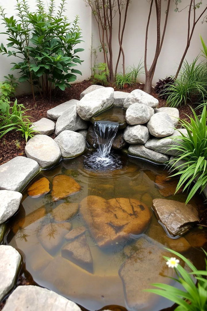 Compact Tranquility Pond - Tranquil Small Pond Ideas Featuring Stunning Waterfalls