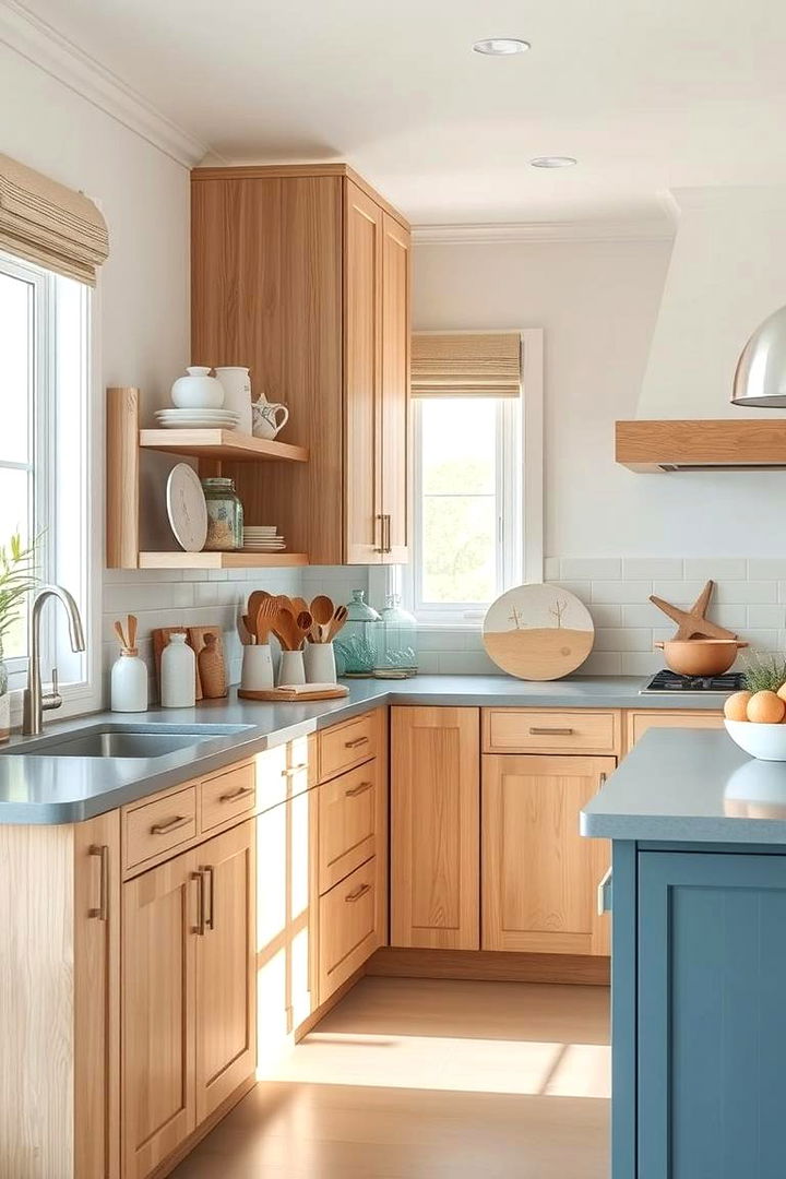 Contemporary Coastal Charm - Vibrant Kitchens With Bold Blue Countertop Designs