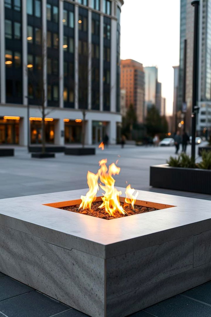 Contemporary Concrete Square Fire Pit - Square Fire Pit Ideas for Modern Outdoor Living Spaces