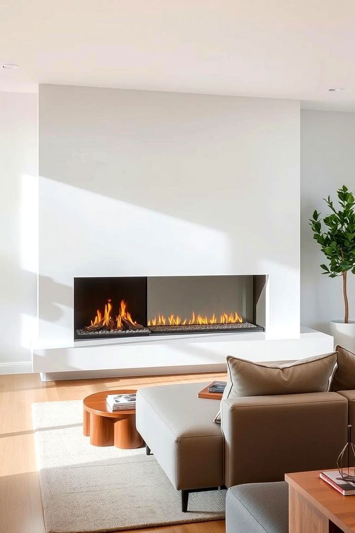Contemporary Elegance in Double Sided Fireplaces - Double-Sided Fireplace Ideas for Stylish Living Room Dividers