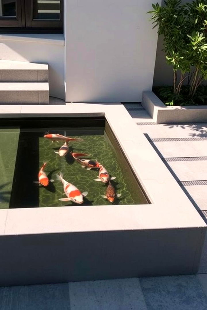 Contemporary Minimalism Koi Pond - Tranquil Koi Pond Designs for Garden Serenity